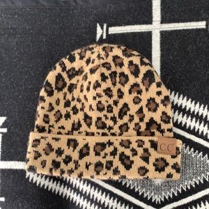 Stocking hat, leopard print, one size